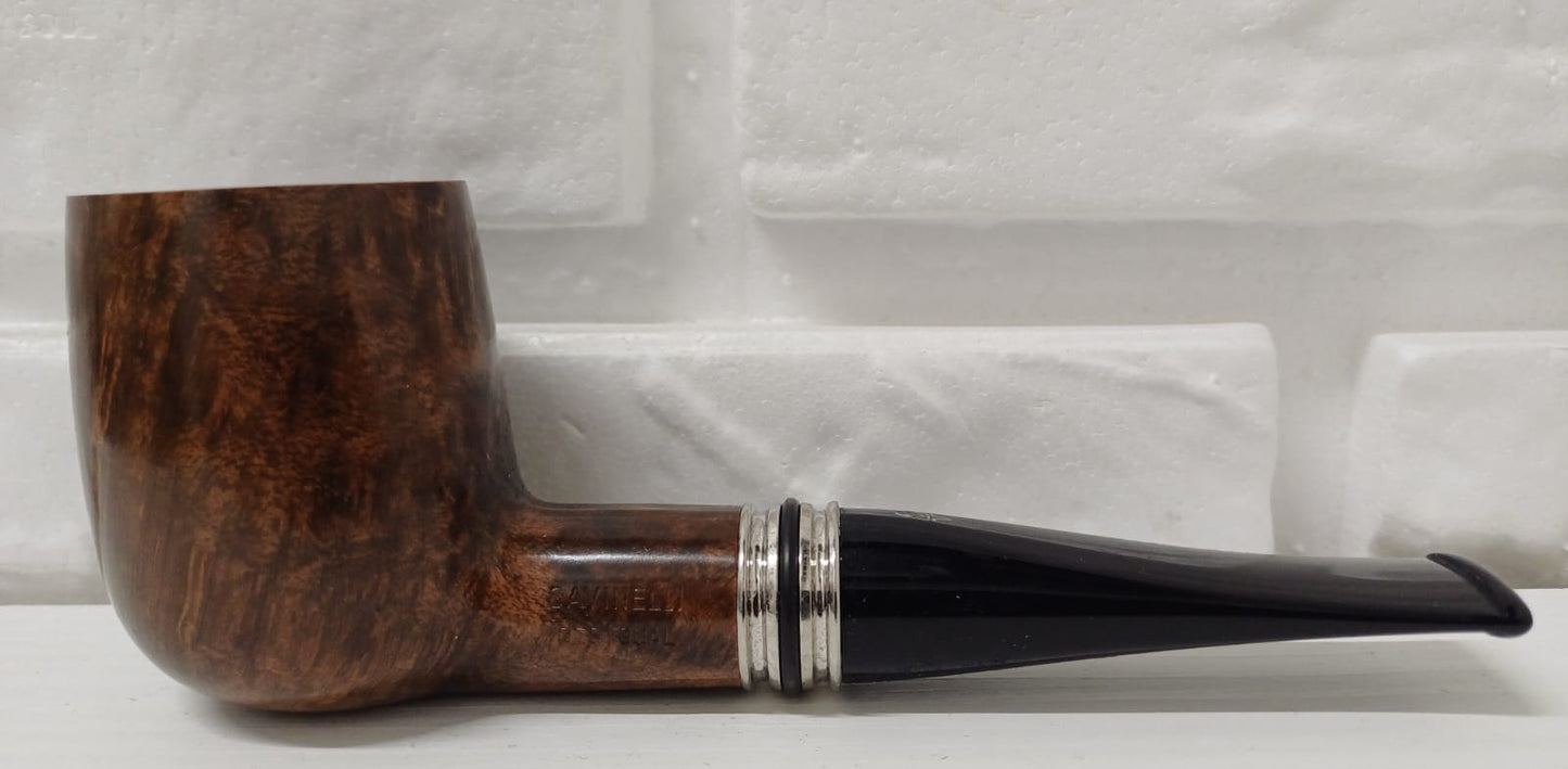 Pipa SAVINELLI Desigual Liscia 141 | King Size | Billiard | Dritta | con Vera in alluminio e anelli in gomma colorati