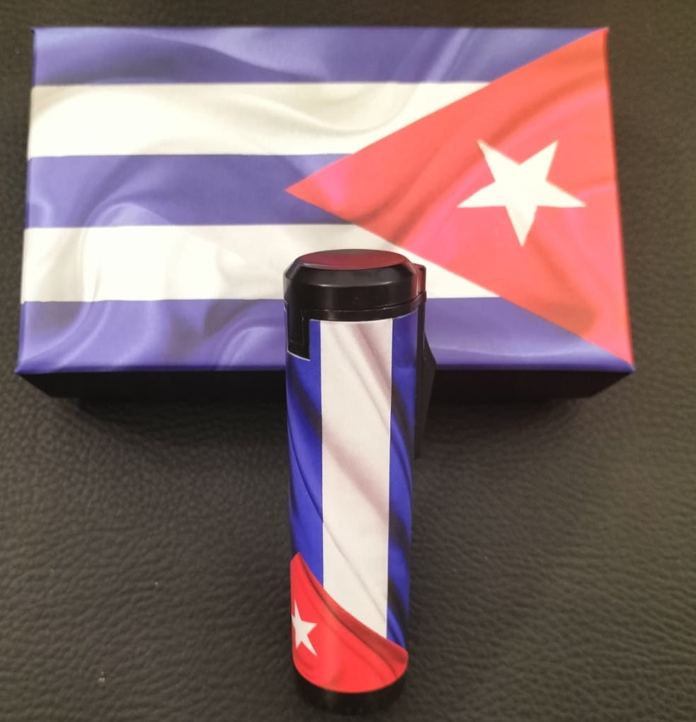 Cool Accendino Ricaricabile per Sigari 3 Jet Flame Cuban Flag - SmokenStore.com