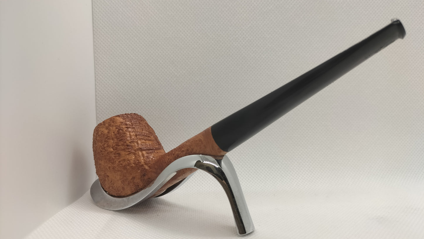 Ashton Artisan Pipe Group LX - Brindle - Worked Silver Band