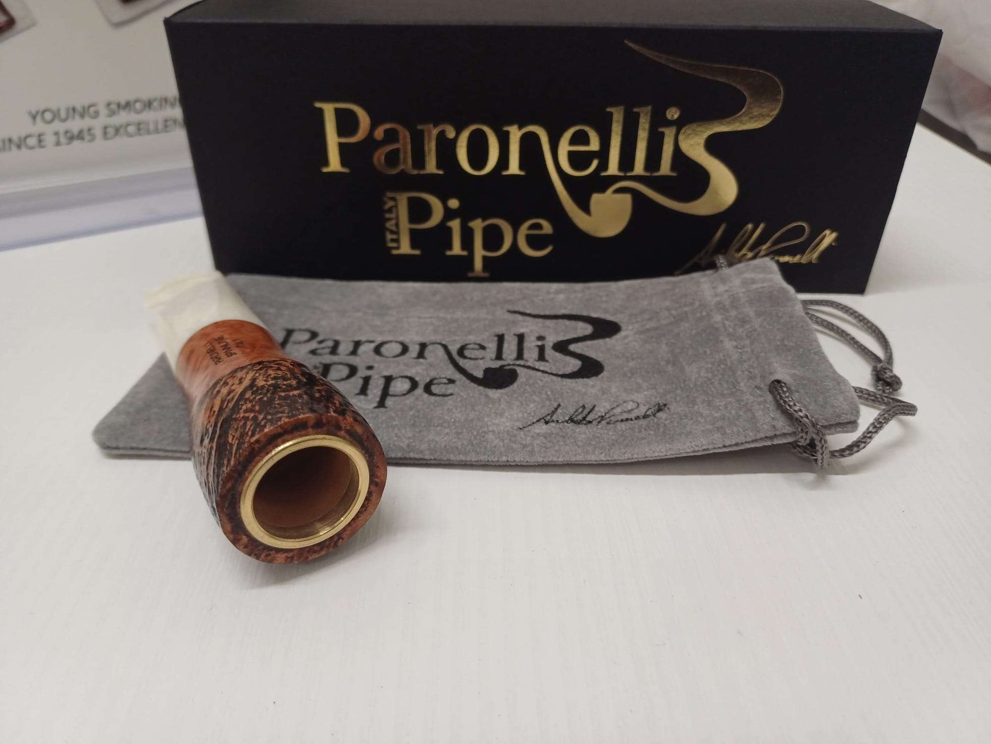 Paronelli Pipa in radica SPINNLINE calabash reverse liscia Bianca