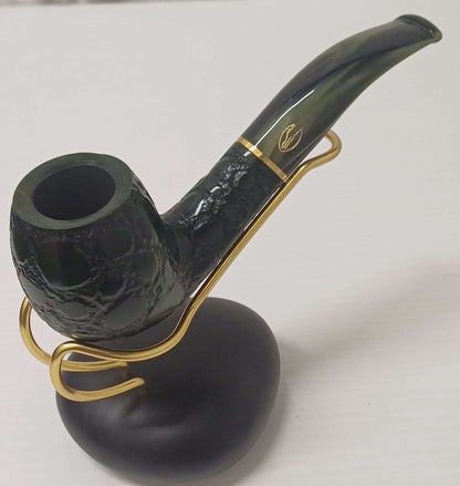 Pipa SAVINELLI Alligator Verde Rusticata 677 KS | King Size | Billiard | Curva | Finissaggio Panel