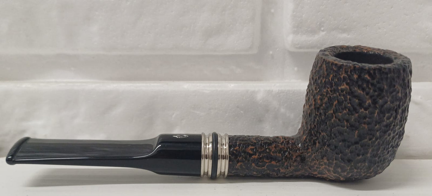 Pipa SAVINELLI Desigual Rusticata 127 | Regolare | Billiard | Dritta |con Vera in alluminio e anelli in gomma colorati