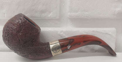 Pipa Peterson Irish Harp Sandblasted 03 | Fishtail | Rusticata | Radica Eccellente | Bent apple | Curva