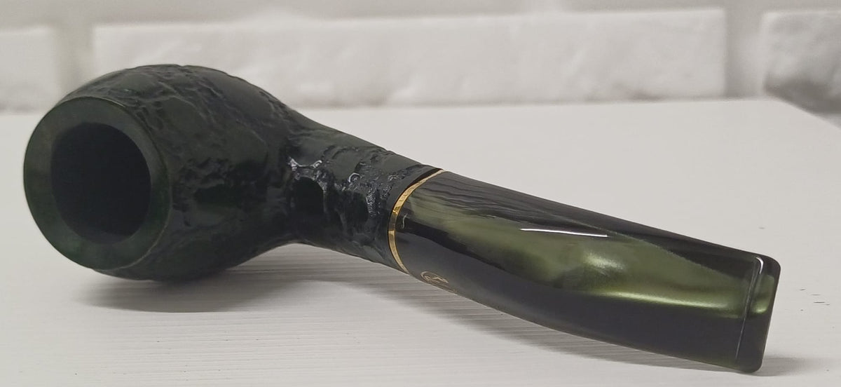 Pipa SAVINELLI Alligator Verde Rusticata 677 KS | King Size | Billiard | Curva | Finissaggio Panel