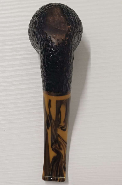 Pipa SAVINELLI Tigre 642 | Apple | Molto curva | Rusticata | Regolare | Finissaggio rusticato nero