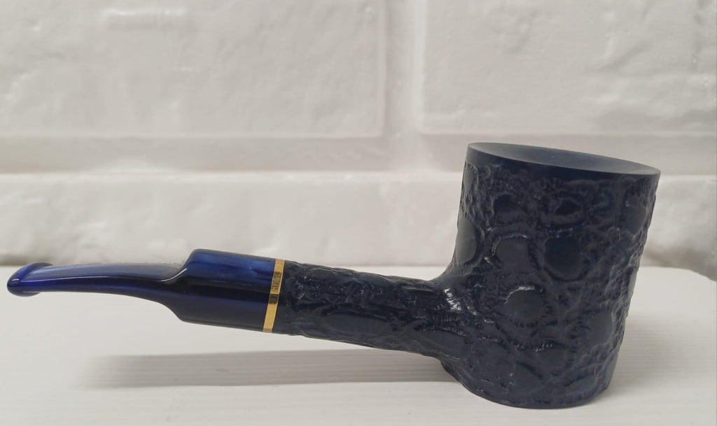 Pipa SAVINELLI Alligator Blu Rusticata 311 KS | King Size | Poker | Semi Curva | Finissaggio Panel