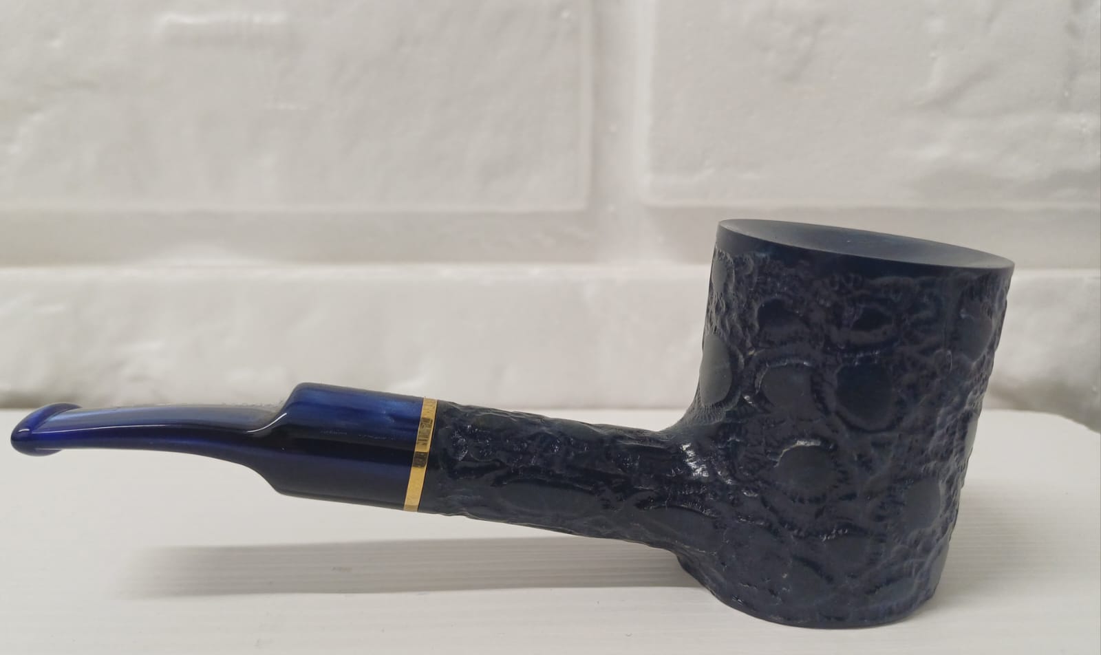 Pipa SAVINELLI Alligator Blu Rusticata 311 KS | King Size | Poker | Semi Curva | Finissaggio Panel