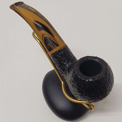 Pipa SAVINELLI Tigre 642 | Apple | Molto curva | Rusticata | Regolare | Finissaggio rusticato nero