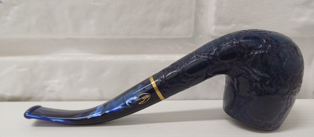 Pipa SAVINELLI Alligator Blu 606 KS | King Size | Billiard | Curva | Finissaggio Panel