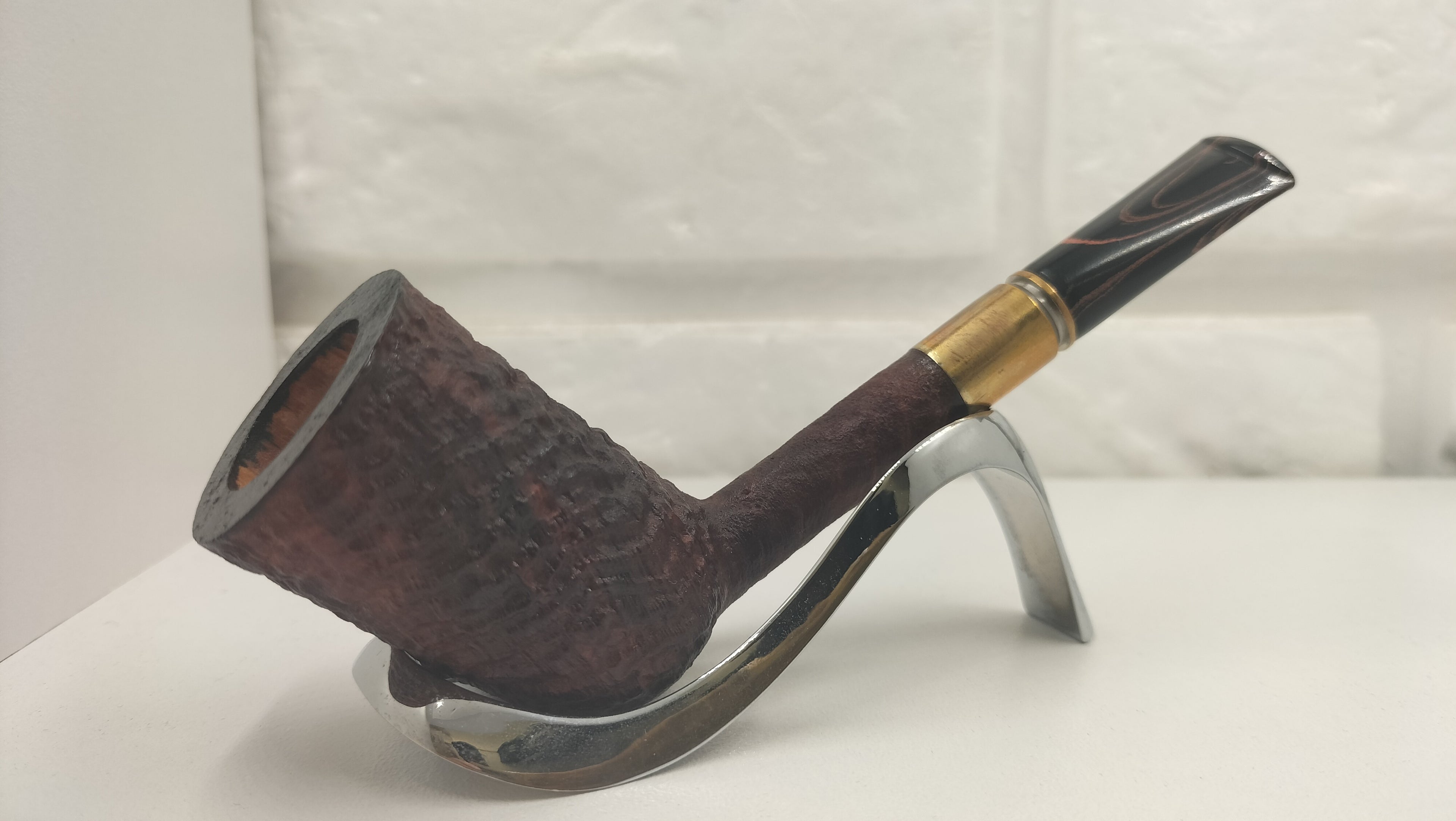 Aska Pipa Artigianale Brandy Dritta Colt con Bossolo in Ottone