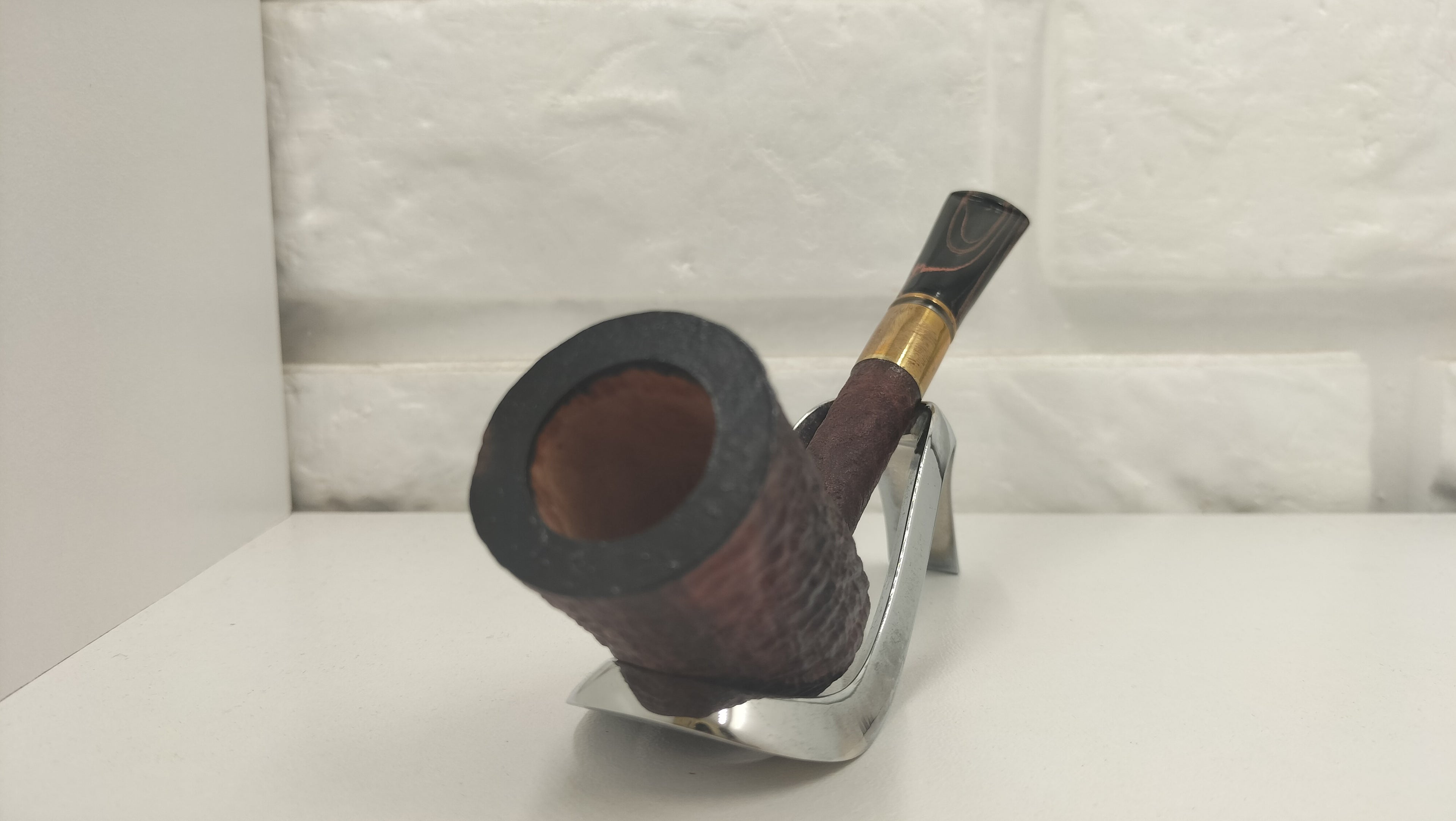 Aska Pipa Artigianale Brandy Dritta Colt con Bossolo in Ottone