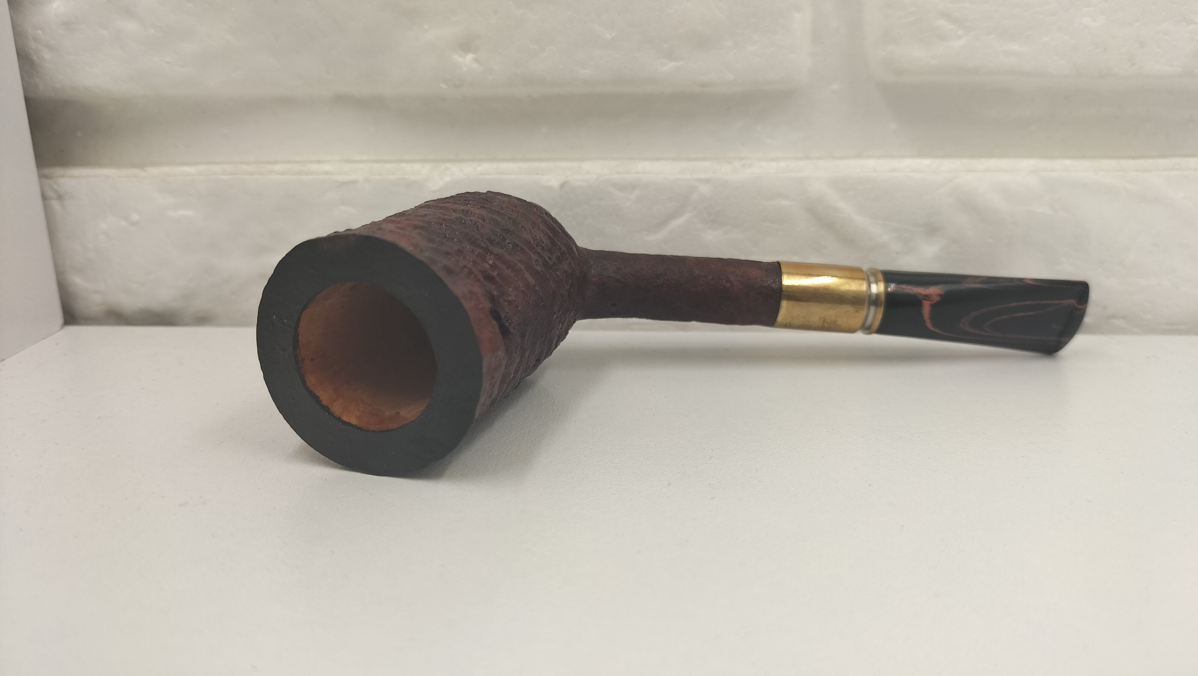 Aska Pipa Artigianale Brandy Dritta Colt con Bossolo in Ottone