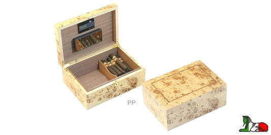 Humidor 100 Sigari 34 X 24 X 15 cm Con Serratura Colore pioppo - SmokenStore.com