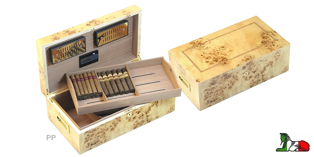 Humidor 200 Sigari 47 X 26 X 16 cm Con Vassoio Colore pioppo - SmokenStore.com