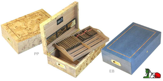 Humidor da 300 Sigari 55 X 35 X 16 cm con Vassoio Colore Blu - SmokenStore.com