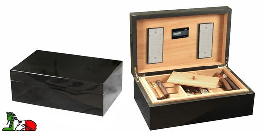 Humidor da 120 sigari nera 39 X 24 X 13 cm - SmokenStore.com