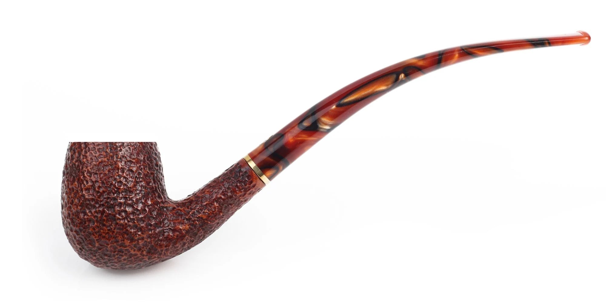 Pipa Savinelli Clarck's Favorite Rusticata 6 mm, Billiard Curva dal lungo bocchino