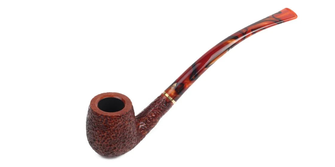 Pipa Savinelli Clarck's Favorite Rusticata 6 mm, Billiard Curva dal lungo bocchino