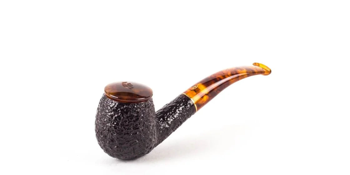 Pipa SAVINELLI Tortuga Rusticata 626 Apple curva, in dotazione cappuccio coprifornello