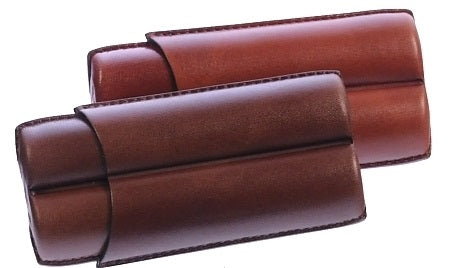 Lubinski Astuccio 2 Sigari Robusto in cuoio tamponato marrone - SmokenStore.com