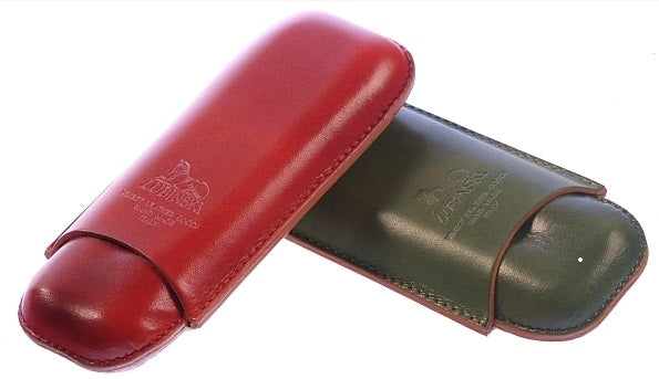 Lubinski Astuccio 2 Sigari Robusto cuoio tamponato rosso - SmokenStore.com