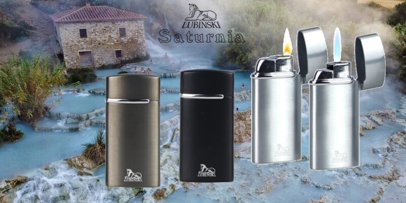 Accendino Lubinski Jet Flame Bella Italia Saturnia Colore Cromo Satinato