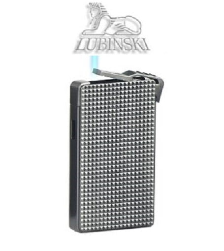 Accendino Lubinski Jet Flame Lines and Diamonts Titanio