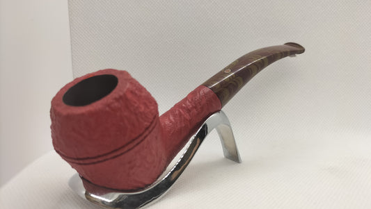 Ashton Artisan Pipe Group LX - Brindle - Worked Silver Band