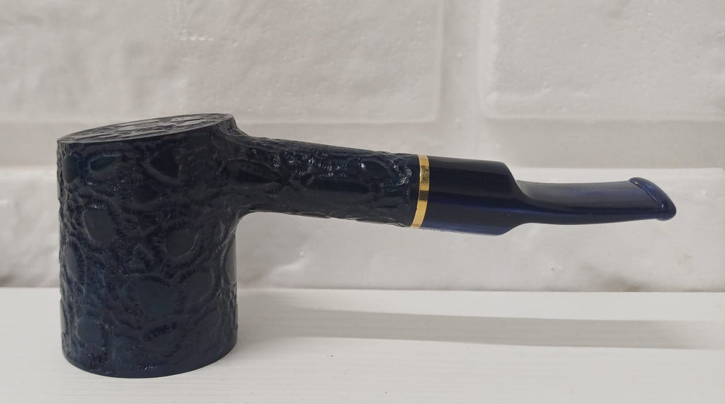 Pipa SAVINELLI Alligator Blu Rusticata 311 KS | King Size | Poker | Semi Curva | Finissaggio Panel