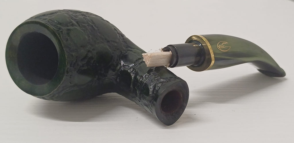 Pipa SAVINELLI Alligator Verde Rusticata 677 KS | King Size | Billiard | Curva | Finissaggio Panel