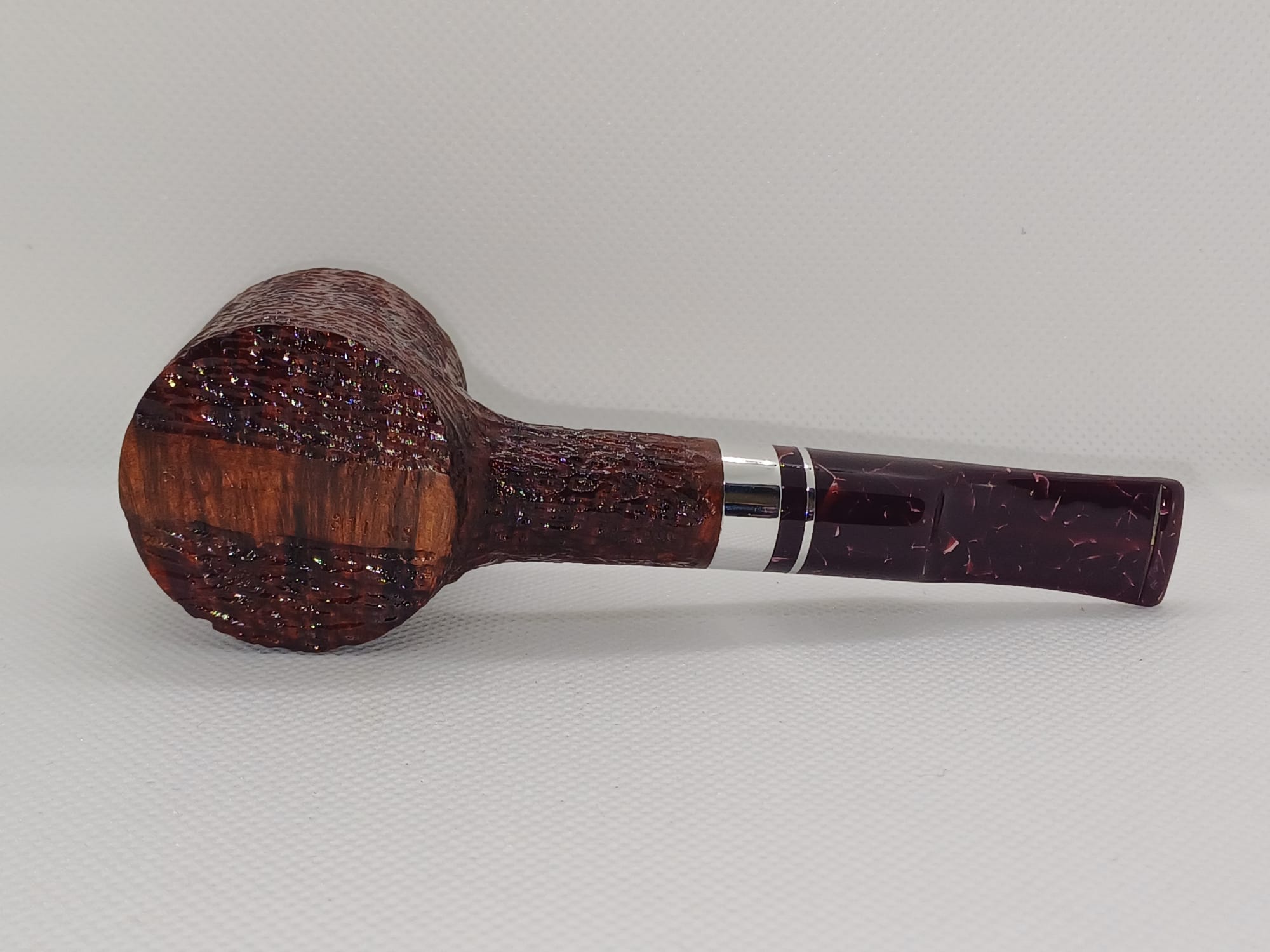 Pipe SAVINELLI Ivory 606 | Roomy | Billiards | Curve | KING SIZE | Smooth burgundy finish