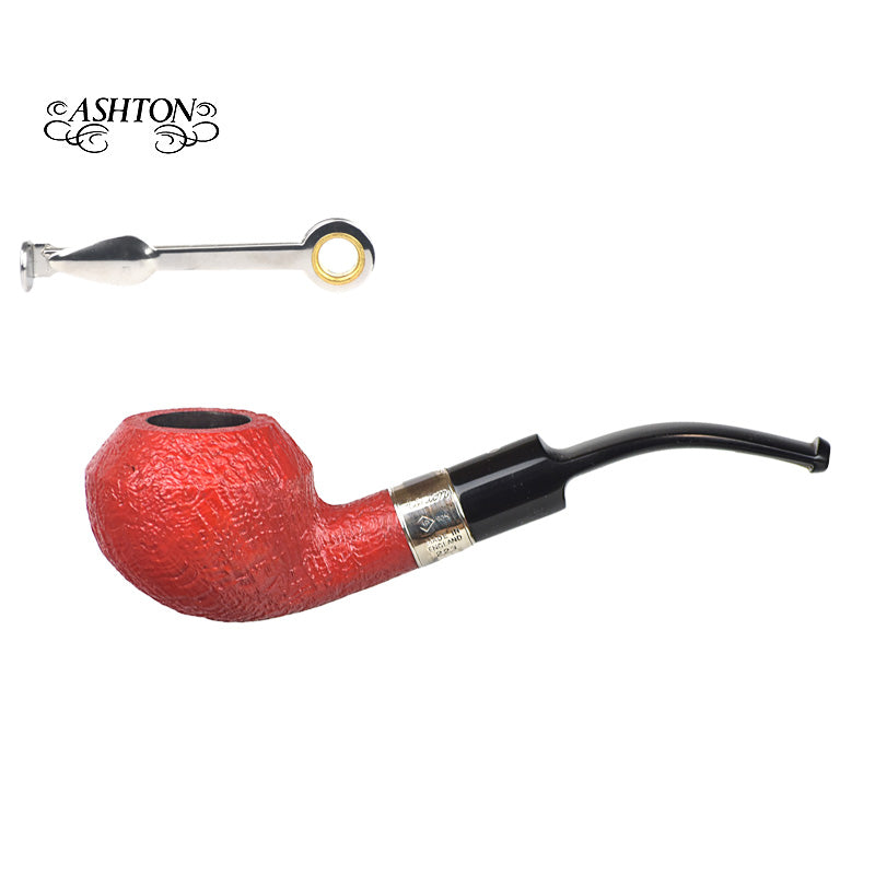 Ashton Artisan Pipe Group LX - Brindle - Worked Silver Band