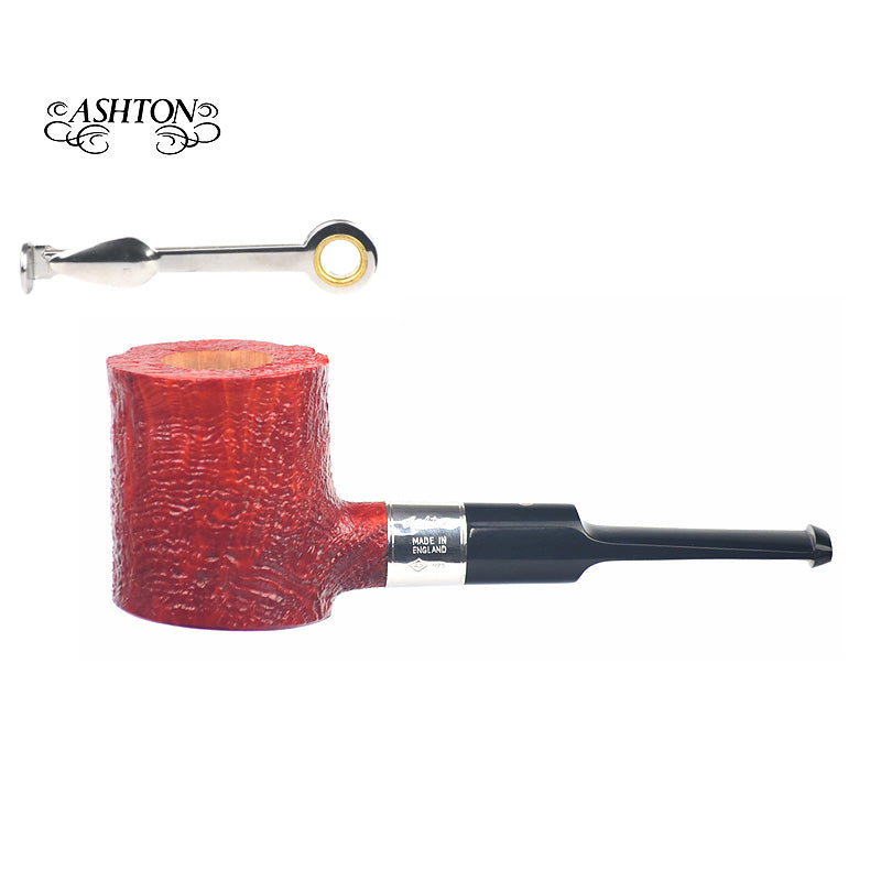 Ashton Artisan Pipe Group LX - Brindle - Worked Silver Band