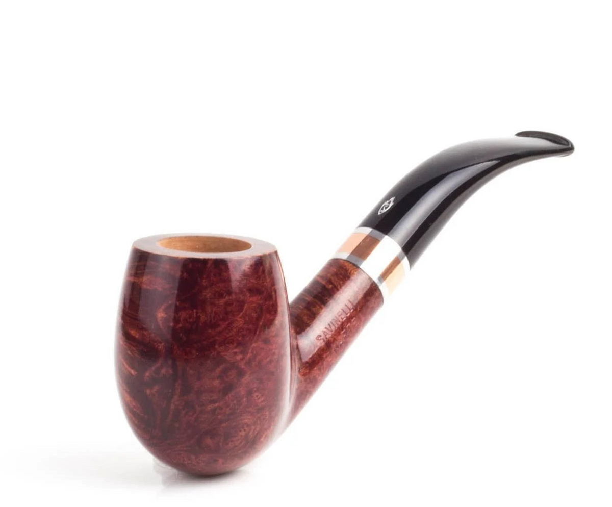 Pipa Savinelli Marte Liscio Bordeaux Modello 670 KS (Egg) | Veretta Alluminio e Rame