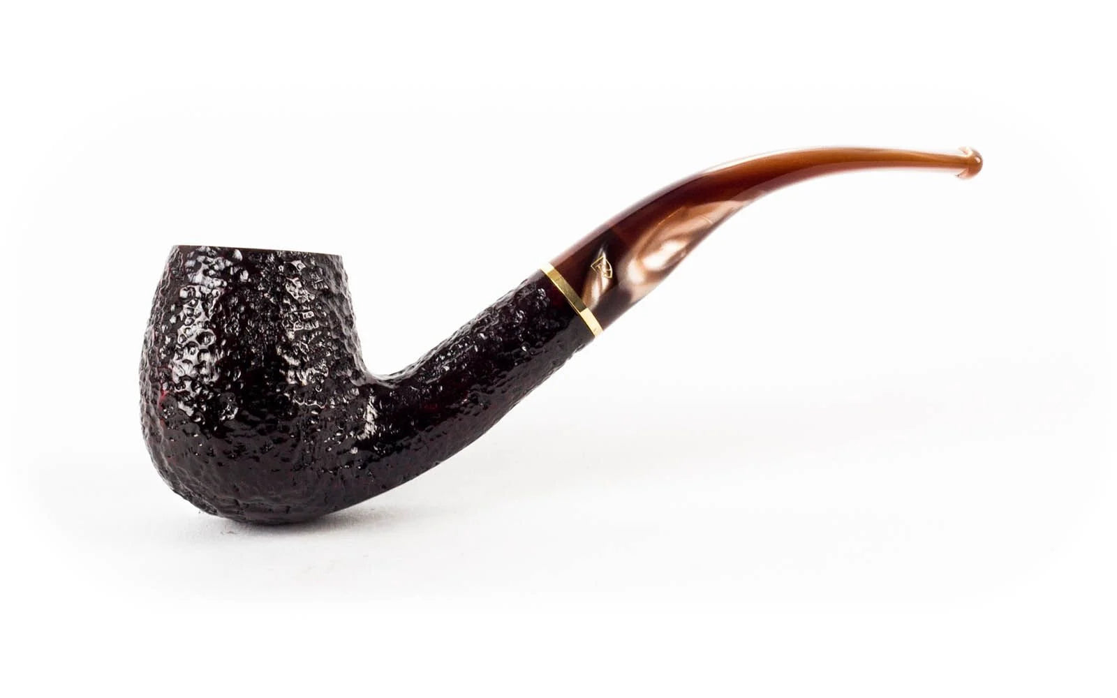 Pipa Savinelli Roma Lucide 602 Billiard curva, Rusticata scura