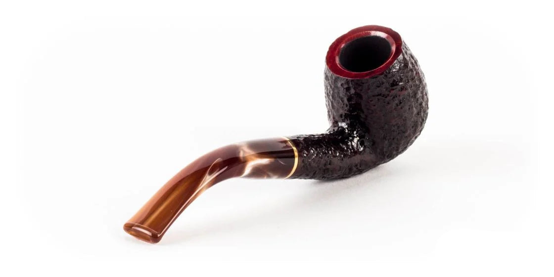 Pipa Savinelli Roma Lucide 602 Billiard curva, Rusticata scura