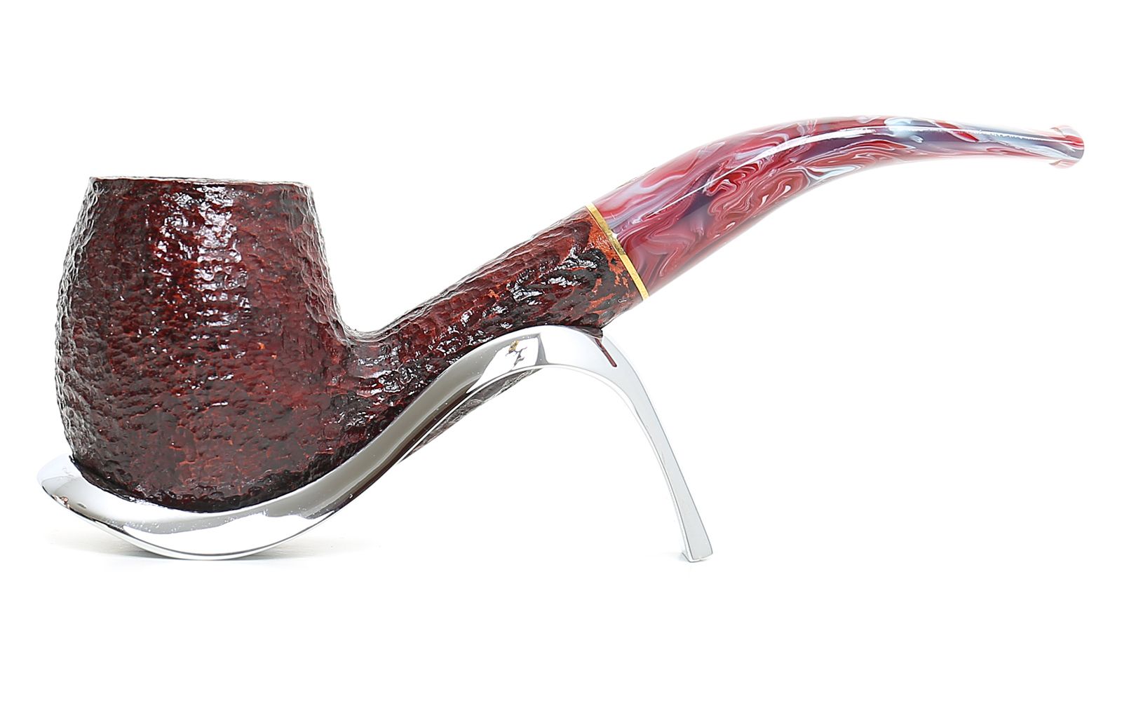 Pipa Savinelli Vigna Rusticata 670 KS, Egg curva, Finissaggio rusticato bordeaux.