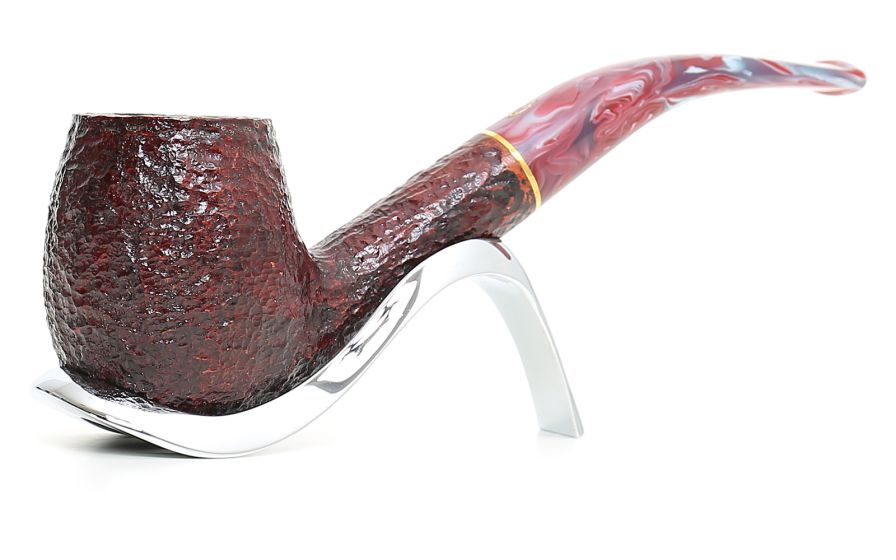 Pipa Savinelli Vigna Rusticata 670 KS, Egg curva, Finissaggio rusticato bordeaux.