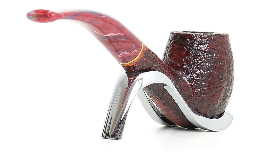 Pipa Savinelli Vigna Rusticata 670 KS, Egg curva, Finissaggio rusticato bordeaux.