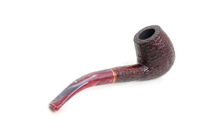 Pipa Savinelli Vigna Rusticata 670 KS, Egg curva, Finissaggio rusticato bordeaux.