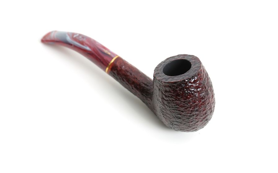 Pipa Savinelli Vigna Rusticata 670 KS, Egg curva, Finissaggio rusticato bordeaux.