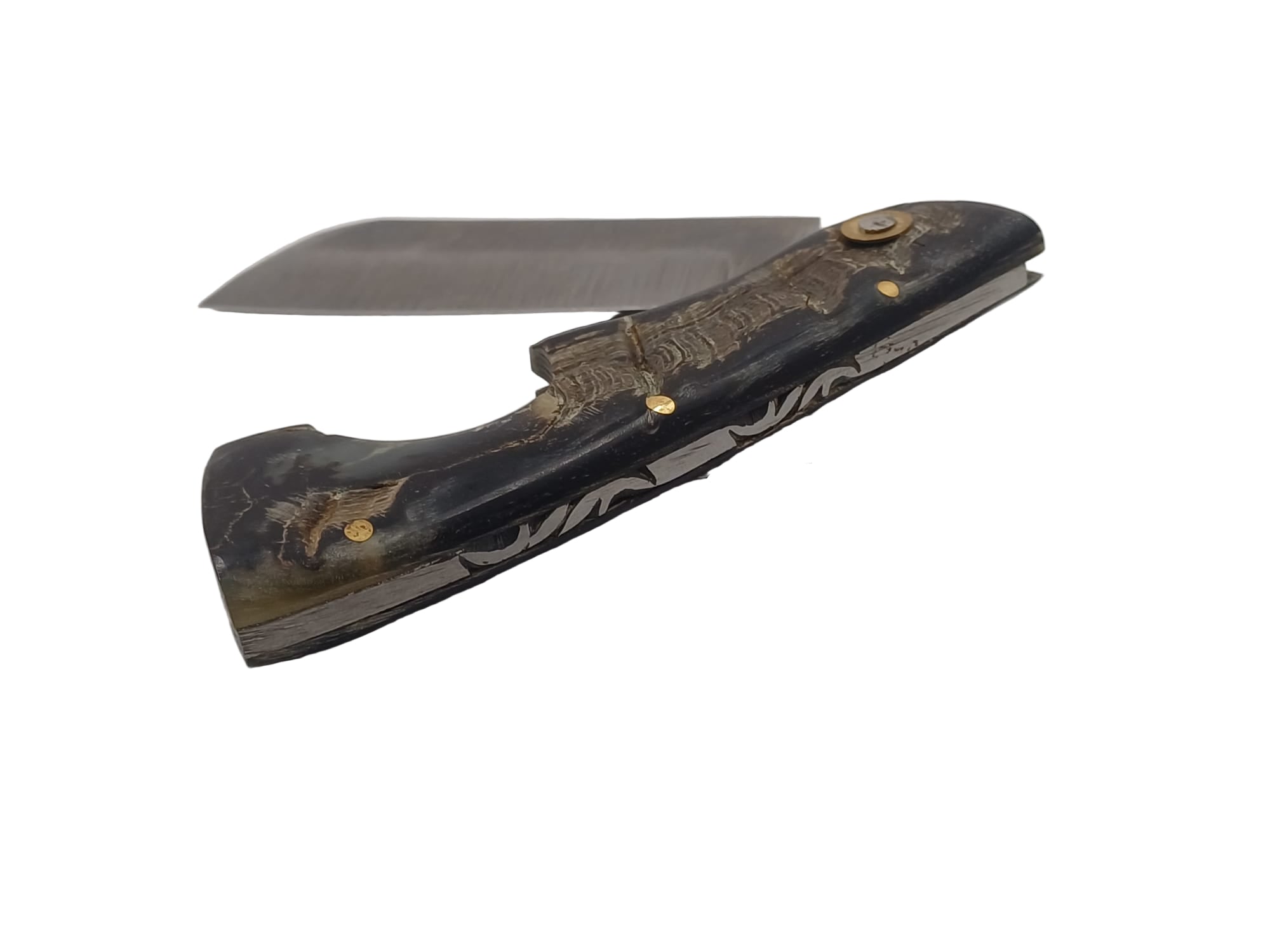 Pacini Mozzetta Tagliasigari Artigianale Corno di Montone e Lama Acciaio C70 a Carbonio